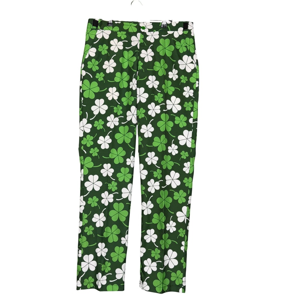 Suitmeister Dress Pants Mens Large Green Shamrock Clover St Patricks Day Festive